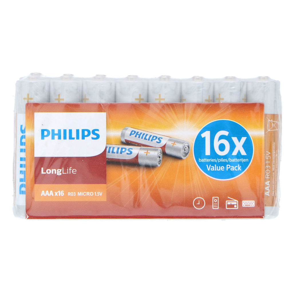 Philips Longlife AAA-Batterie, 16 Stück.
