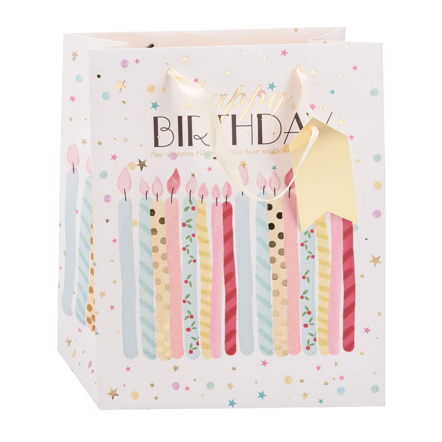 Edco verjaardag cadeautas - ca. 32x26x12 cm - cadeautas happy birthday - geschenk tas verjaardag met handvatten - cadeauverpakking voor verjaardag cadeaus - assorti design - 1 willekeurige tas