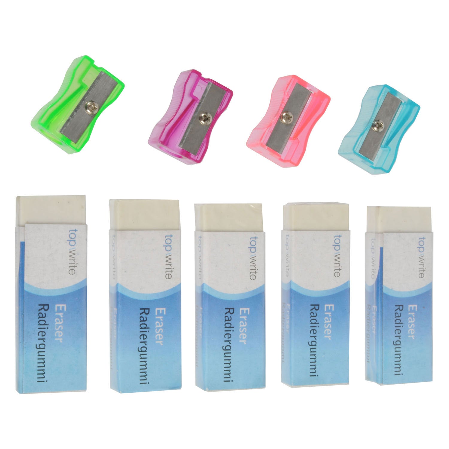 Top Write Bleistiftspitzer-Radiergummi-Set