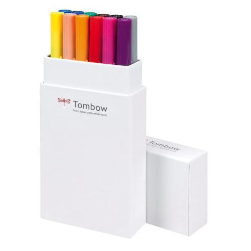 Tombow • brush pen abt dual brush pen set primary colours 12pcs