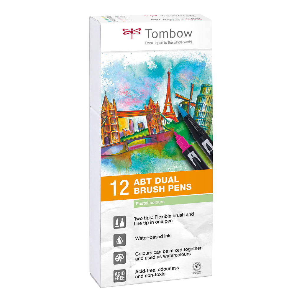 Tombow • brush pen abt dual brush pen set pastel colours 12pcs