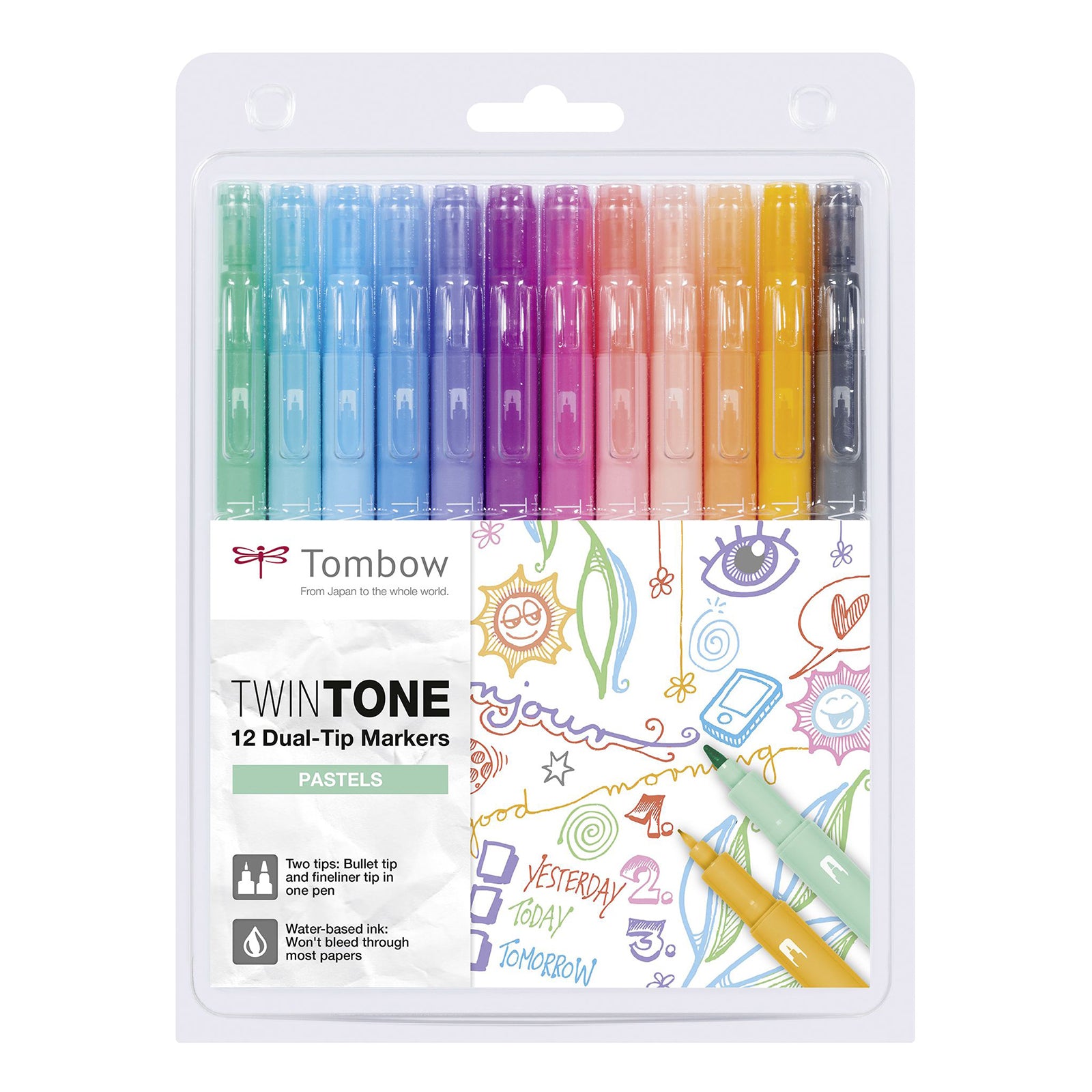 Tombow • twintone dual-tip markers pastels 12pcs