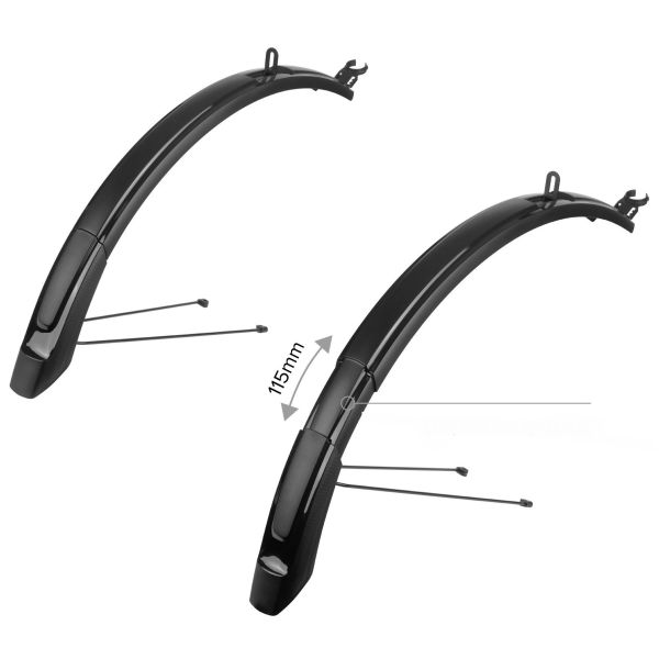 Polisport spatbord verlenger mtb 26'-29 65mm - zwart