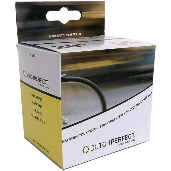 Dutchperfect binnenband dutch perfect fatbike 20 x 4.00 40-540 mm av gebogen 45° - zwart