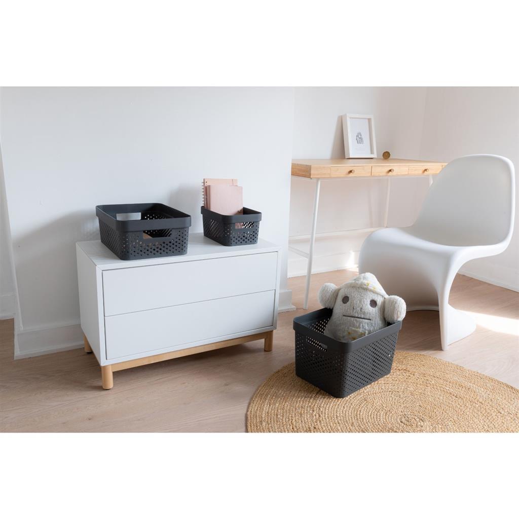Curver infinity dots opbergmand 11 l antraciet | 2 stuks