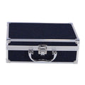 Casuelle aluminium make-up koffer donkerblauw glitter