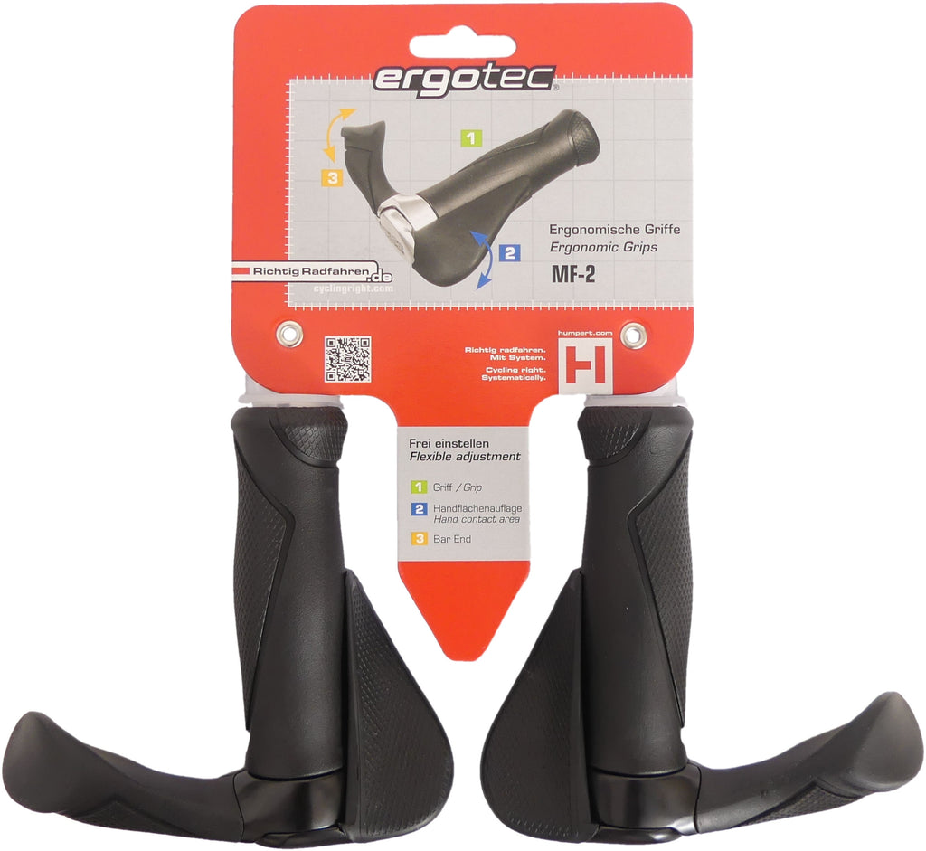 Ergotec Griffpaar MF2 Klein Kraton Aluminium 130+130 mm - Schwarz
