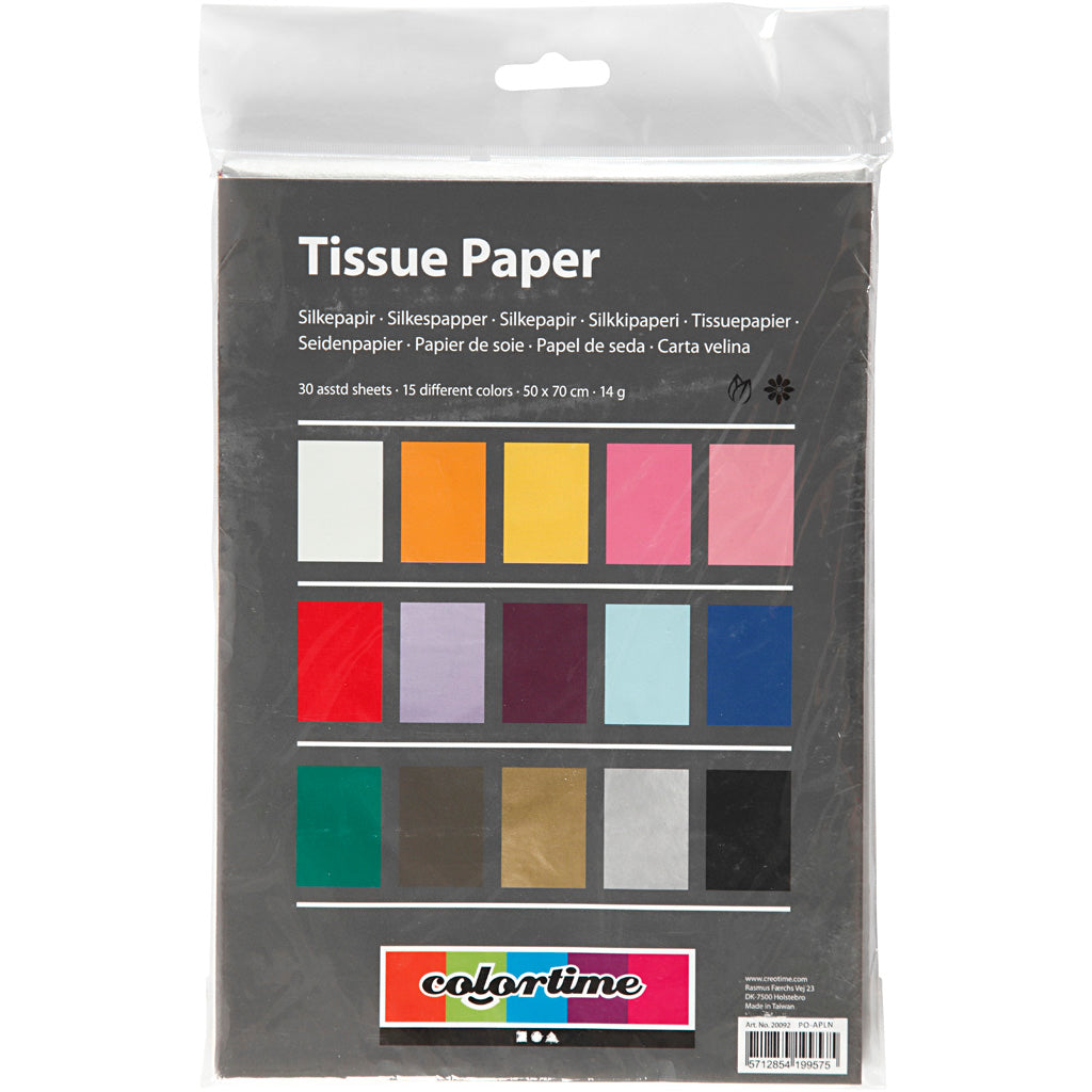Creativ company tissuepapier gekleurd, 30st.
