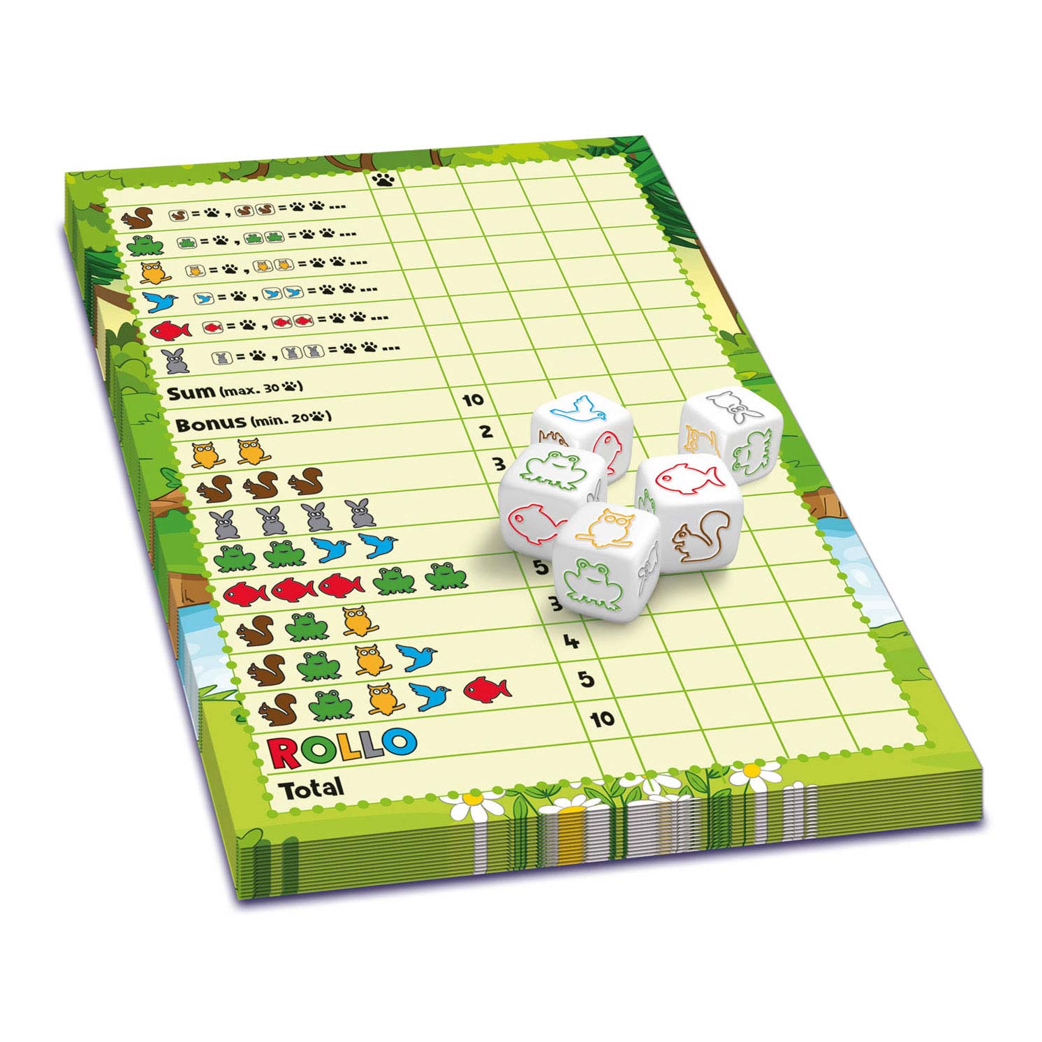Asmodee rollo - yatzee dieren