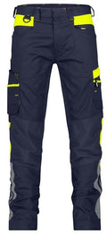 Dassy broek hong kong p k 245gr nachtblauw fluogeel 58