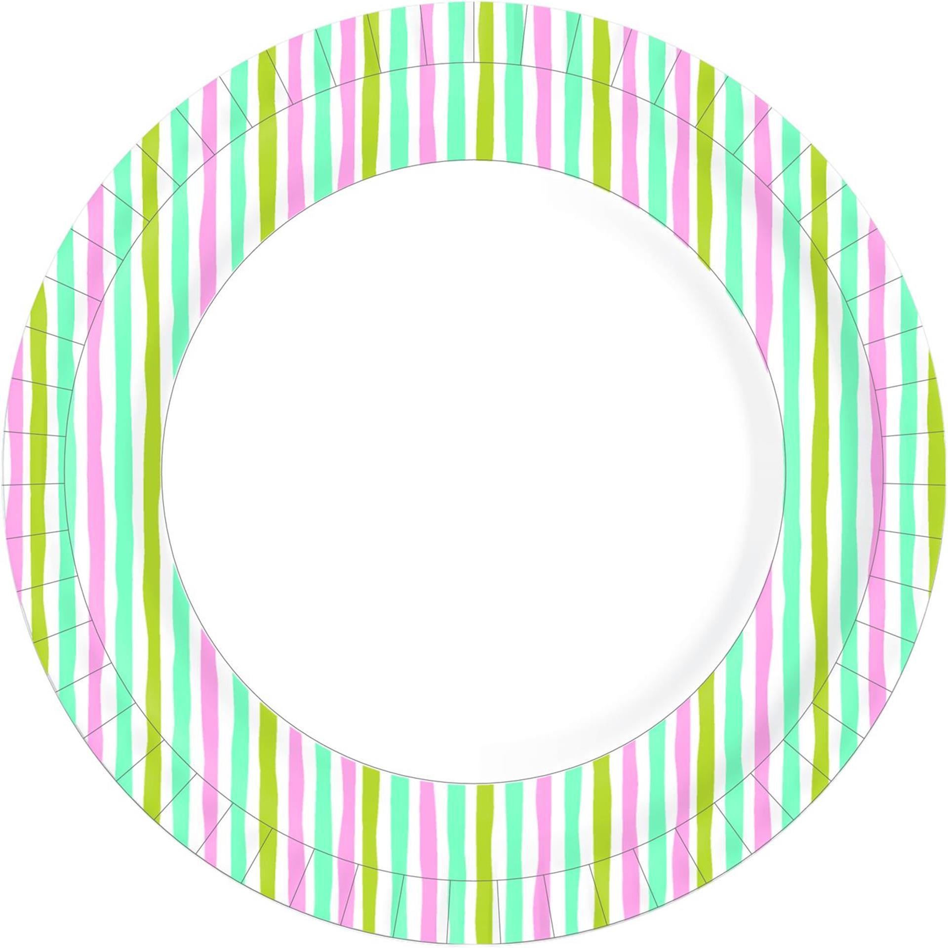Duni papieren borden stripes ø22cm 10st