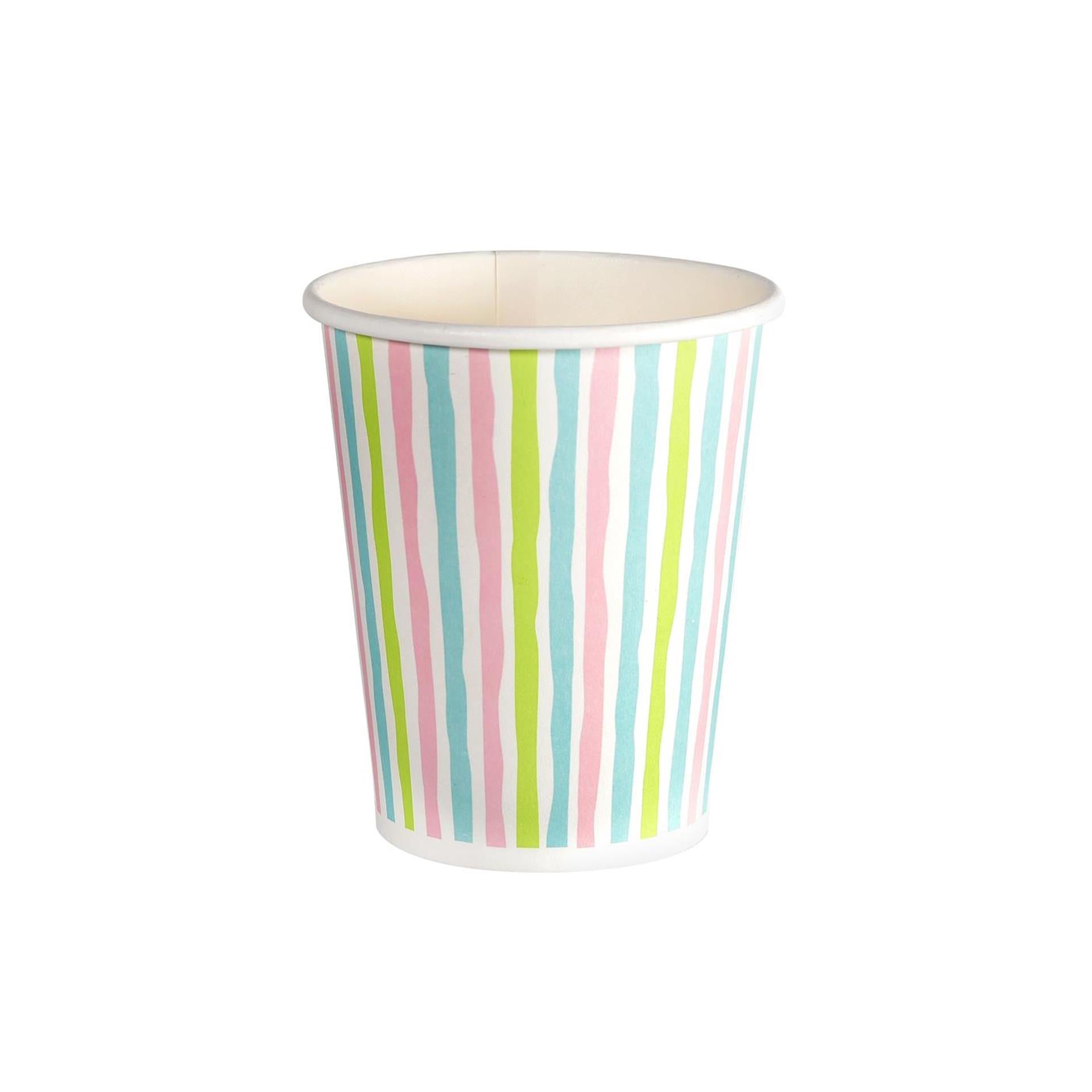 Duni papieren bekers stripes 24cl 10st