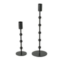 Boltze home kandelaar metaal zwart 2 dlg. h20-30cm