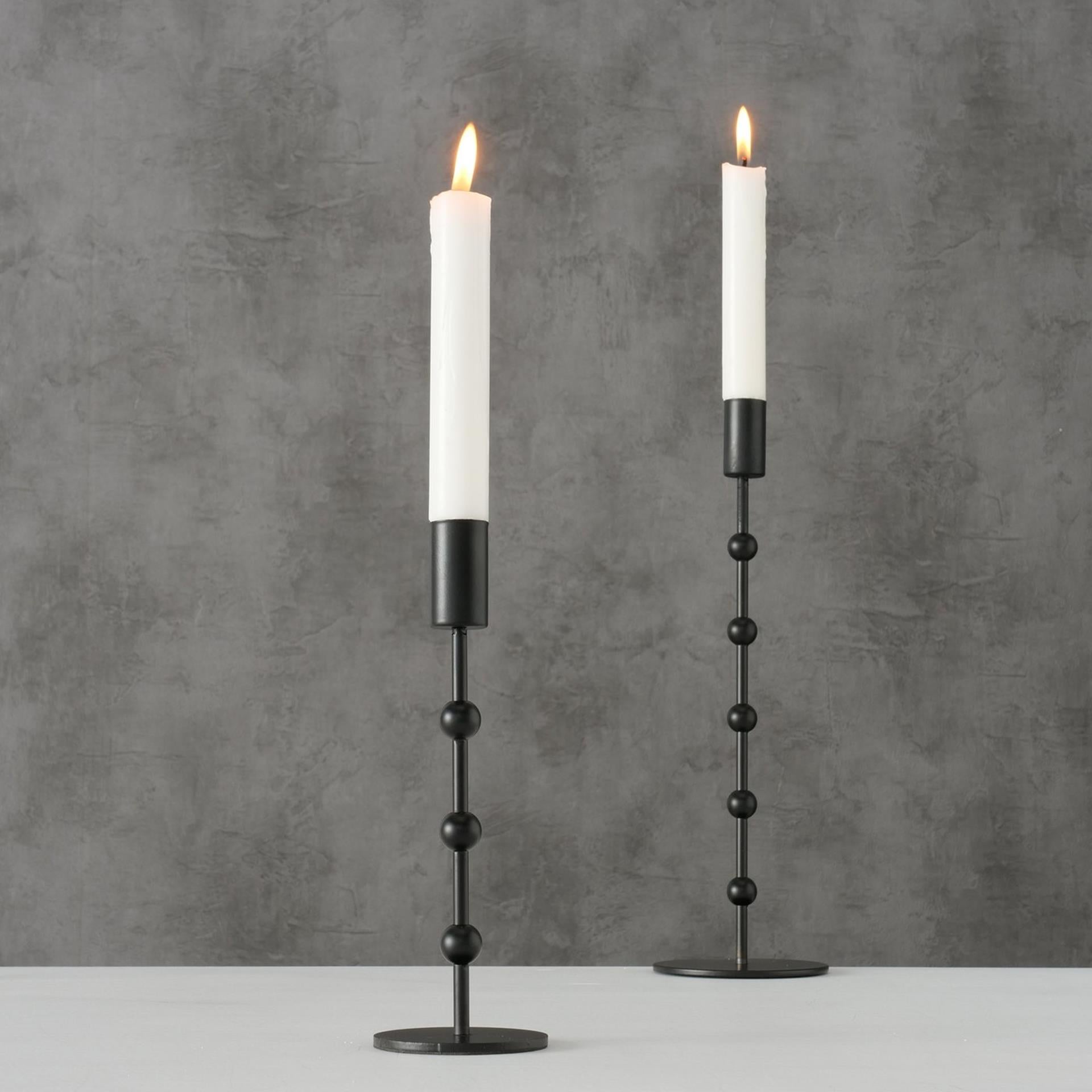 Boltze home kandelaar metaal zwart 2 dlg. h20-30cm