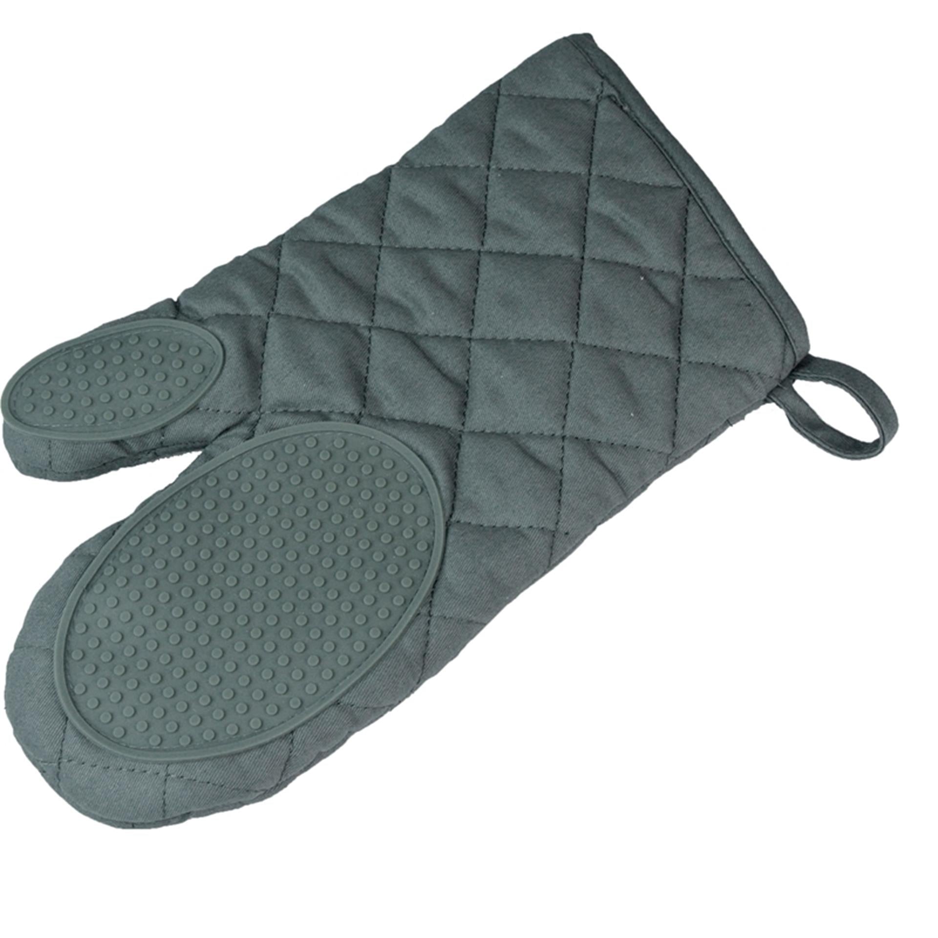 Wicotex ovenhandschoen met silicone grip grijs