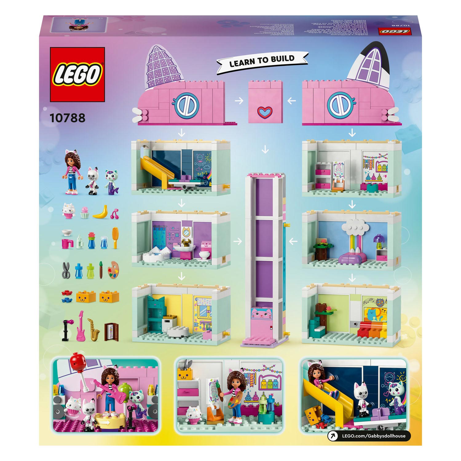 Lego gabby's poppenhuis gabby's poppenhuis speelgoed speelgoed met 4 minifiguren en accessoires voor kinderen 4+ - 10788