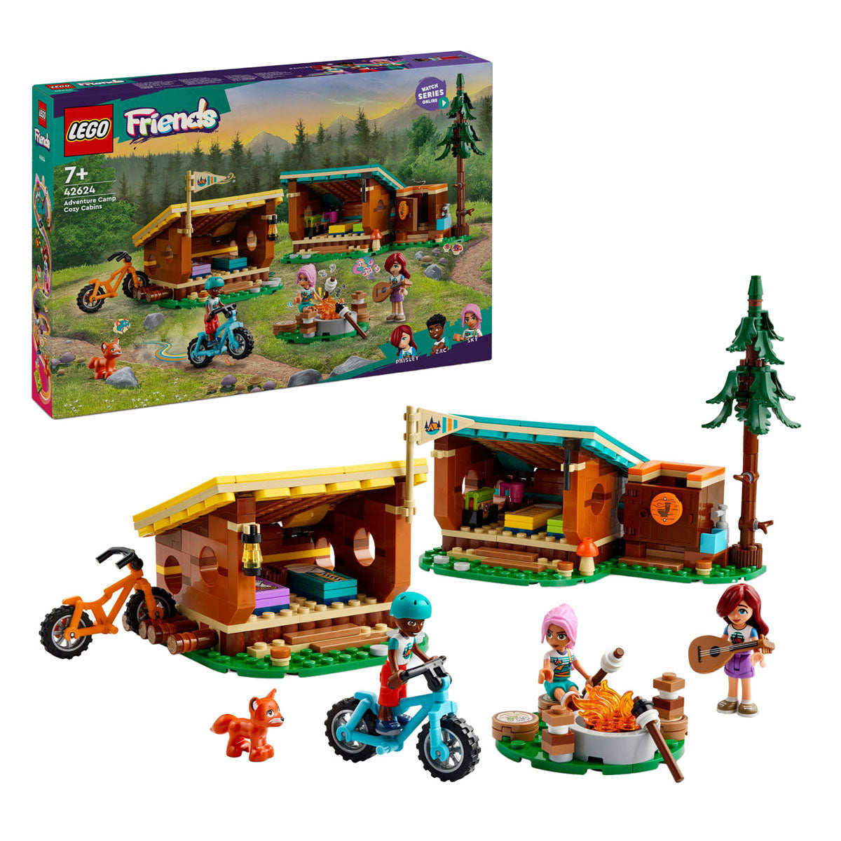 Lego Friends 42624 Abenteuerlager Gemütliche Waldhütten
