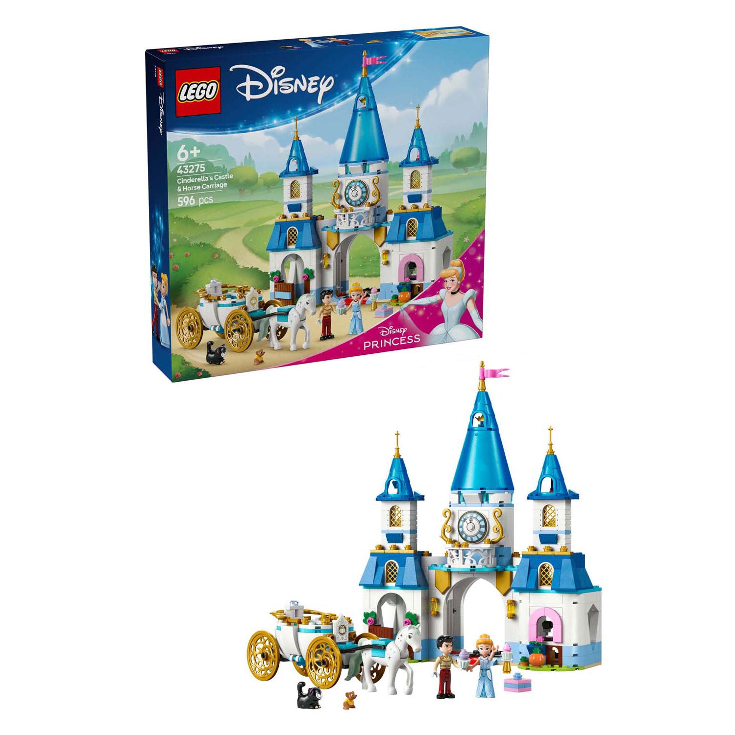 Lego 43275 disney princess assepoesters kasteel en paardenkoets