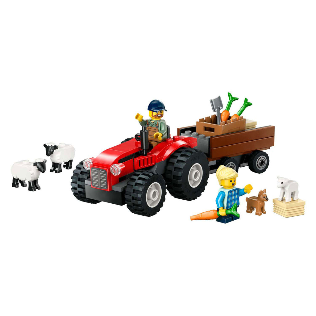 LEGO 60461 Stadt Grosser Fahrzeuge Roter Traktor mit Anhänger und Schafen
