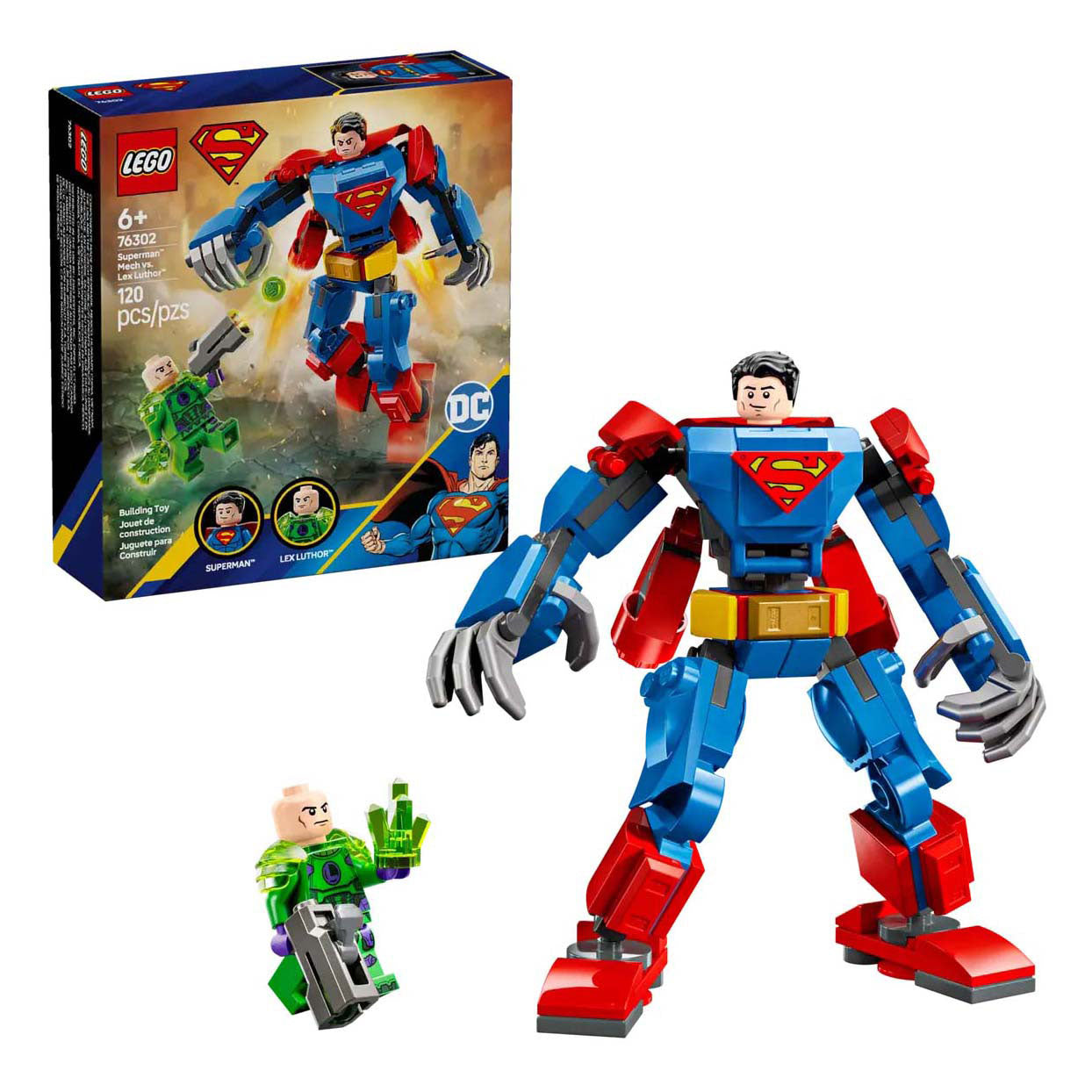 LEGO 76302 Super Heroes DC Superman Mech, inspiriert von Lex Luthor