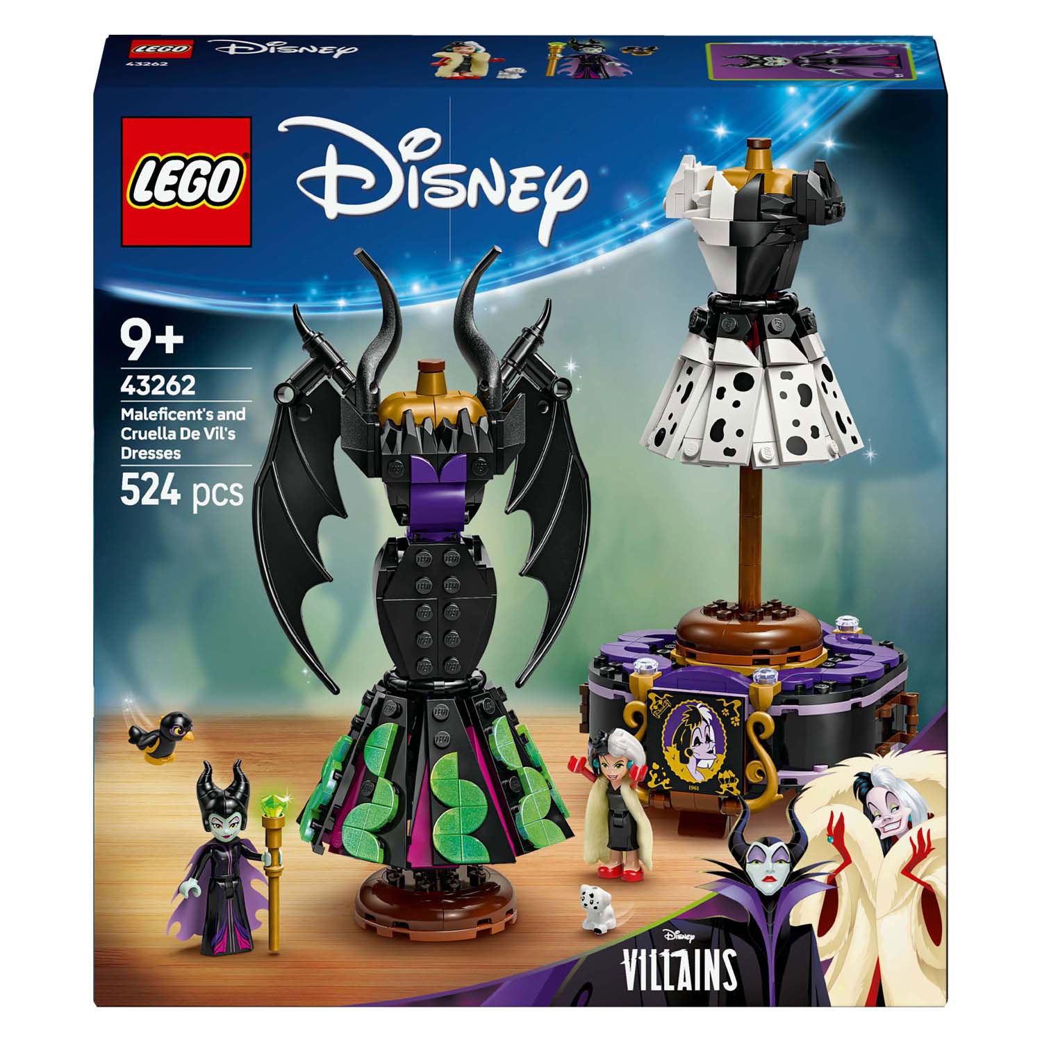 Lego disney 43262 de jurken van maleficent en cruella de vil