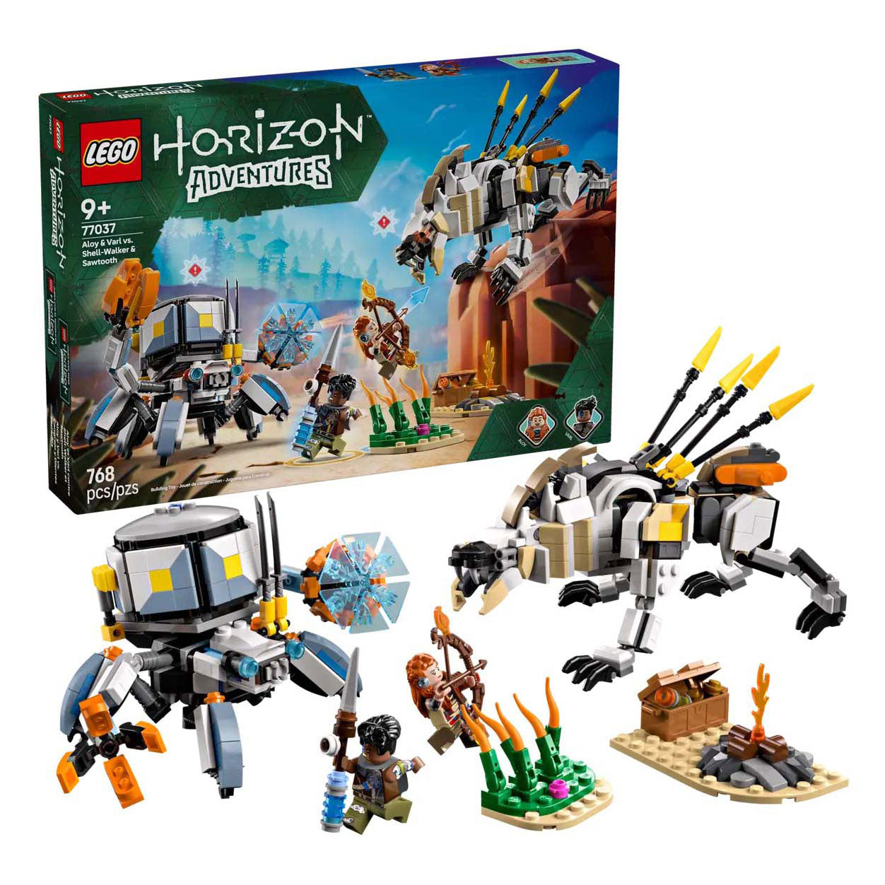 Lego horizon adventures - aloy en varl vs. shell-walker en sawtooth constructiespeelgoed (77037)
