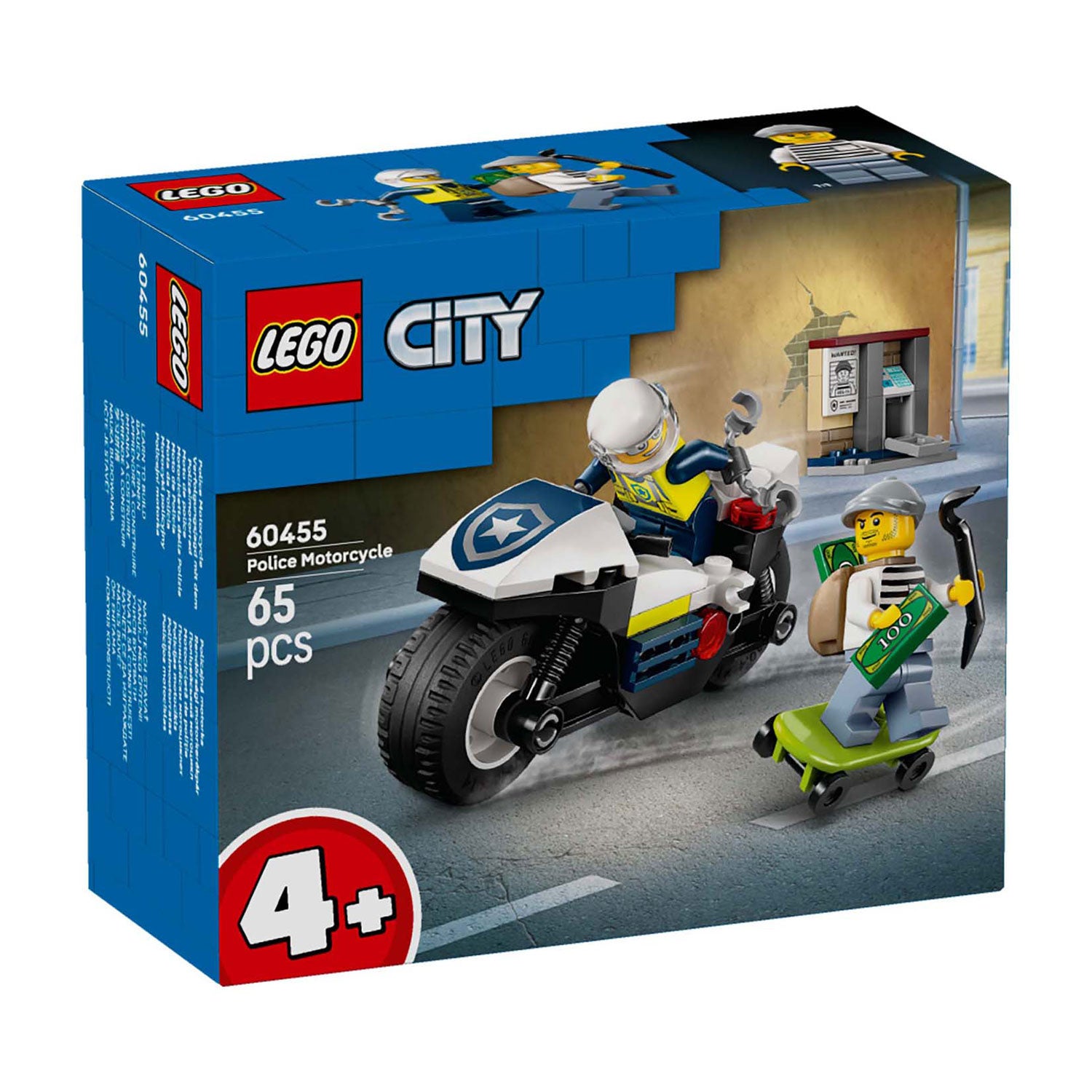 Lego ® city achtervolging op politiemotor - 60455