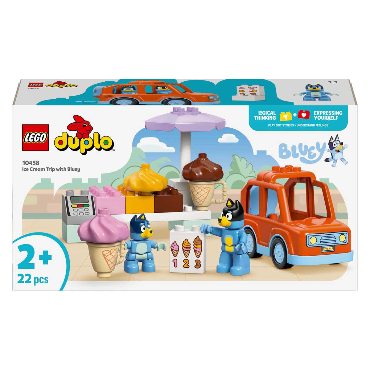 LEGO Duplo 10458 holt sich mit Bluey ein Eis.