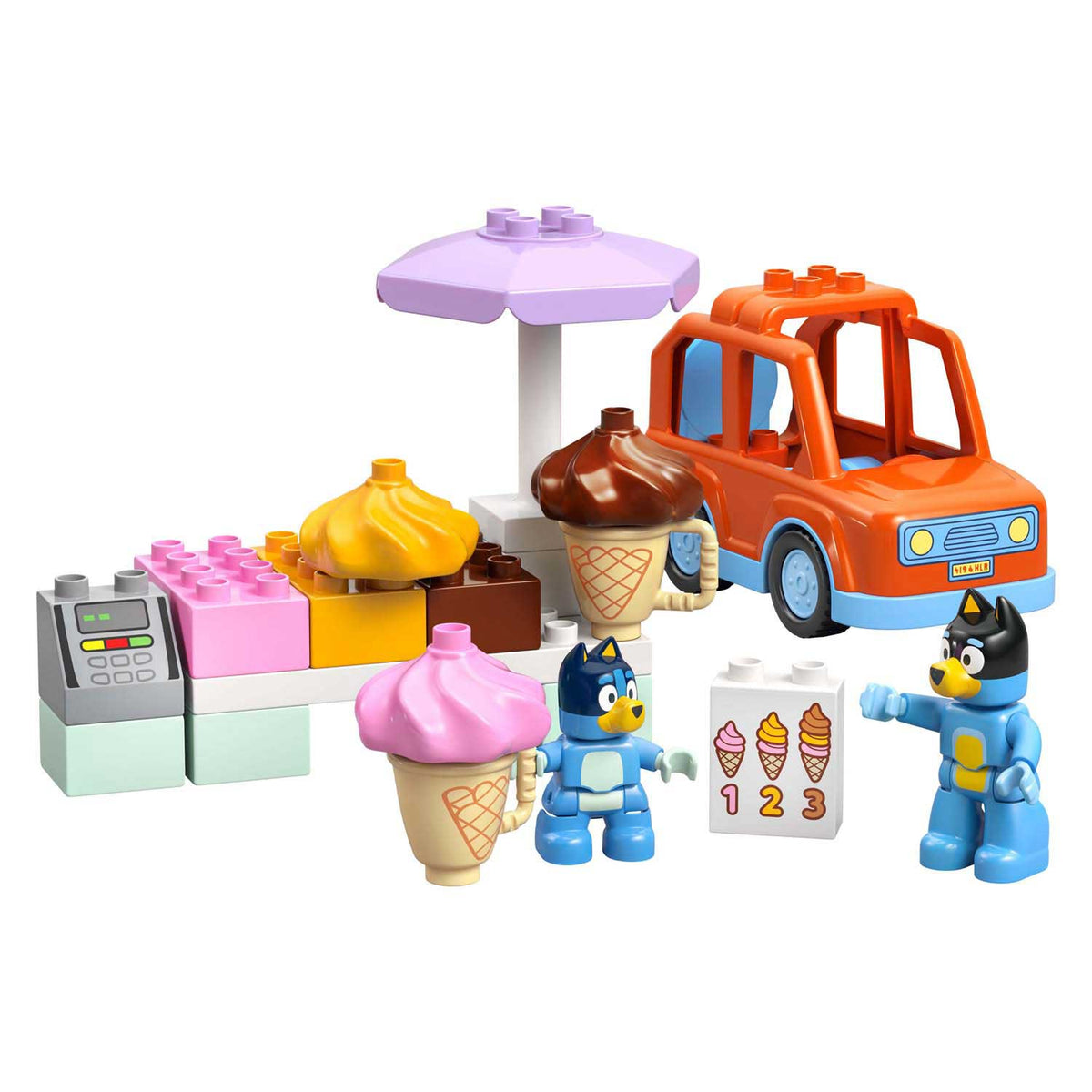 LEGO Duplo 10458 holt sich mit Bluey ein Eis.