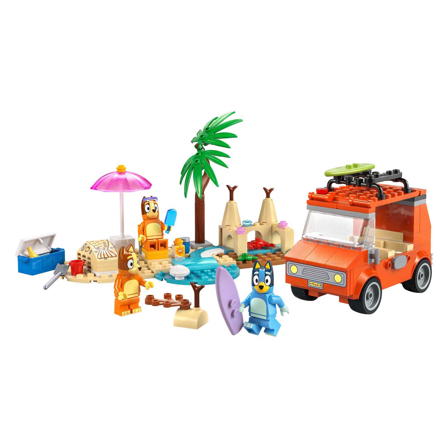 Lego bluey - bluey's autorit naar het strand constructiespeelgoed (11202)