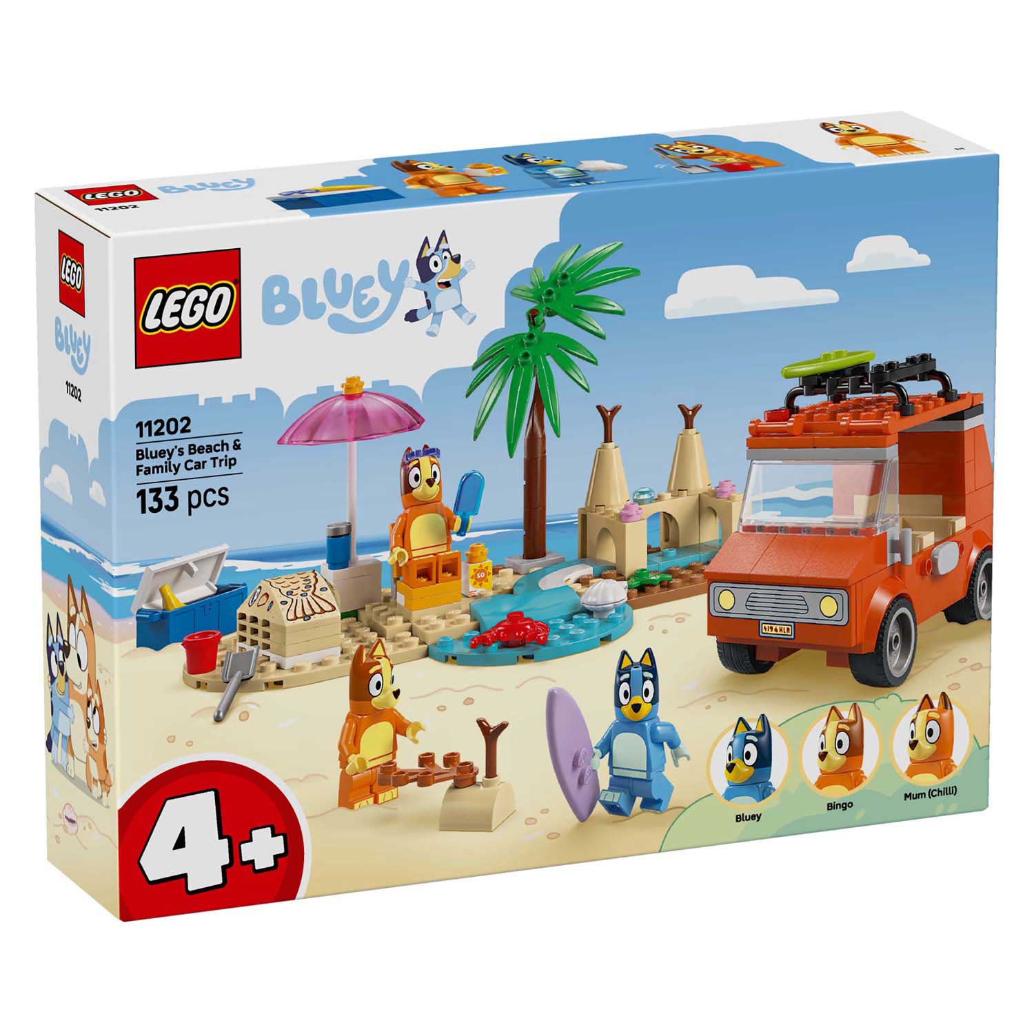 Lego bluey 11202 bluey's autorit naar het strand