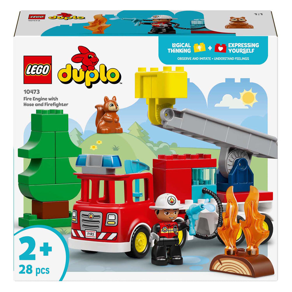Lego duplo brandweertruck met slang en brandweerman educatief speelgoed voor kinderen 10473