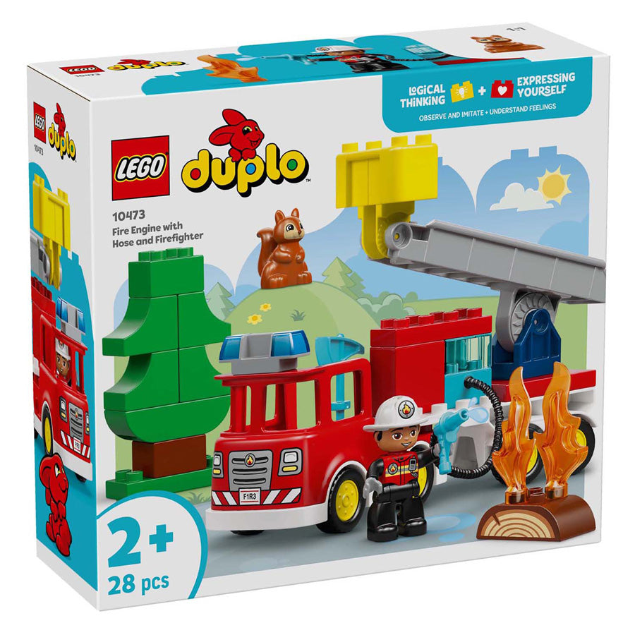 Lego duplo brandweertruck met slang en brandweerman educatief speelgoed voor kinderen 10473