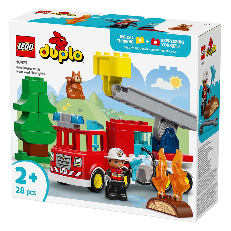 Lego duplo brandweertruck met slang en brandweerman educatief speelgoed voor kinderen 10473