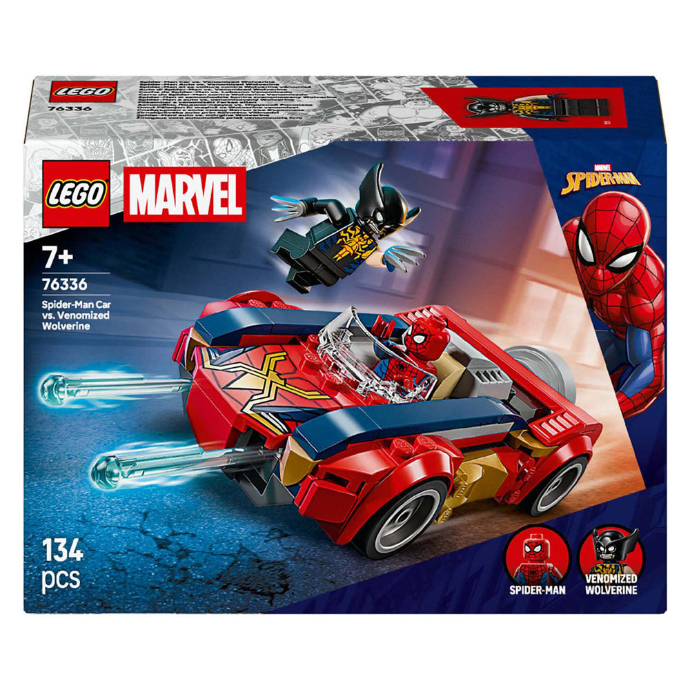 LEGO Superhelden 76336 Marvel Spider-Man Auto gegen Venomized Wolverine