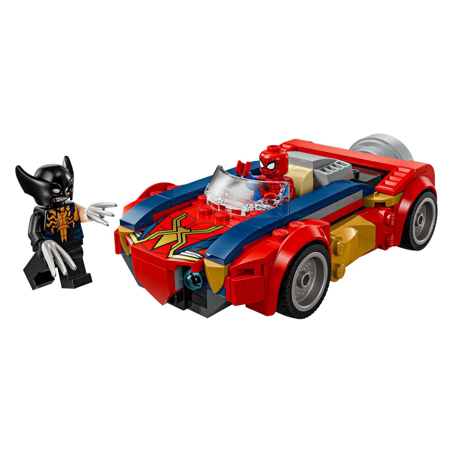 LEGO Superhelden 76336 Marvel Spider-Man Auto gegen Venomized Wolverine
