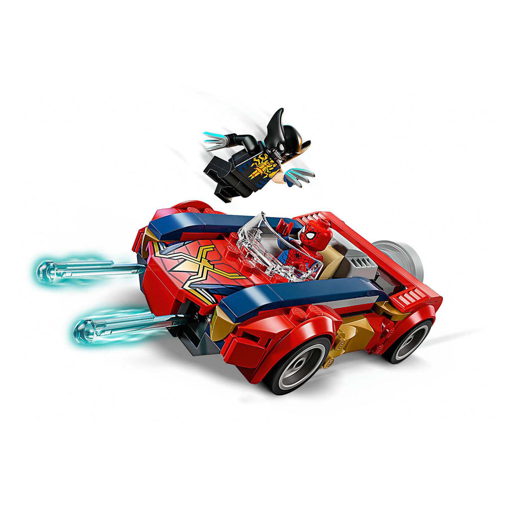 LEGO Superhelden 76336 Marvel Spider-Man Auto gegen Venomized Wolverine