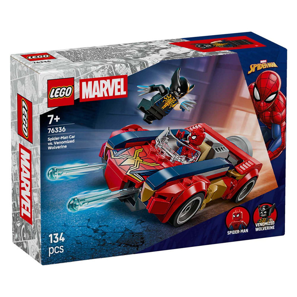 LEGO Superhelden 76336 Marvel Spider-Man Auto gegen Venomized Wolverine