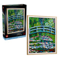 Lego art 31220 brug over een vijver met waterlelies