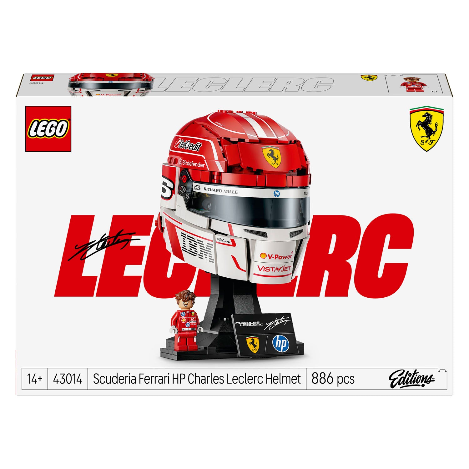 Lego editions 43014 scuderia ferrari hp helm van charles leclerc