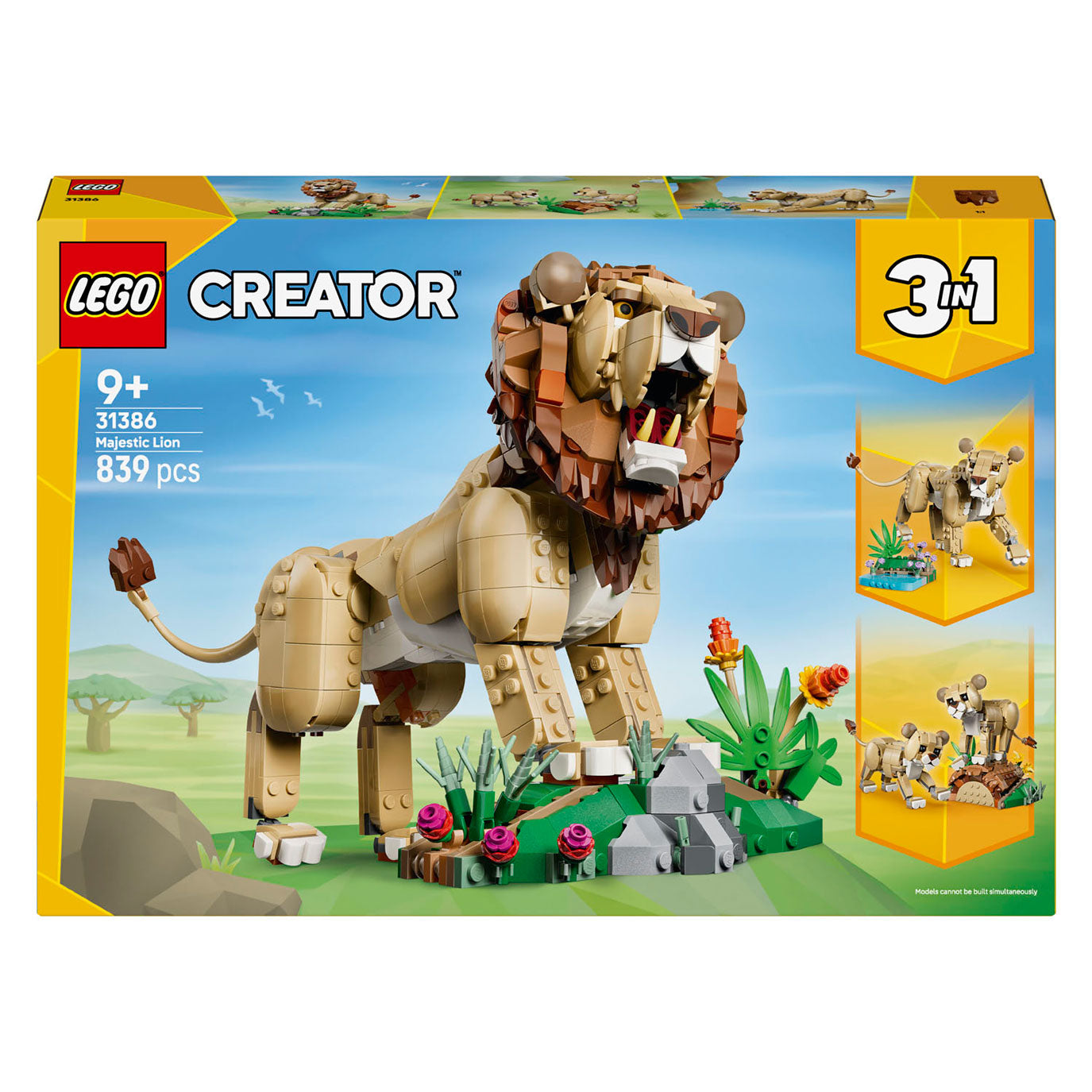 Lego creator 31386 wilde dieren: majestueuze leeuw