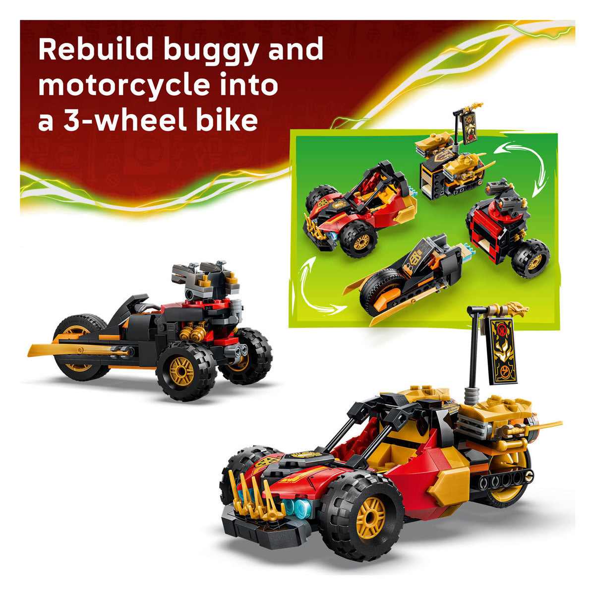 Lego ninjago kai en cole's combivoertuigen