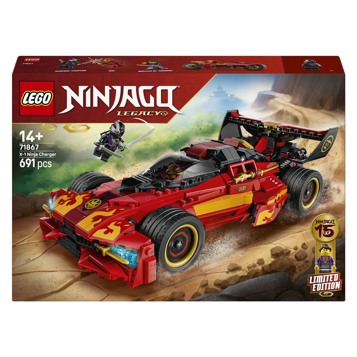 Lego ® ninjago® 15-jarig jubileum: x-1 ninja charger - fantasierijke bouwset voor tieners vanaf 14 jaar - 71867