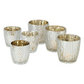Boltze home theelichthouder patty 2-delig glas h7-9 cm wit goud