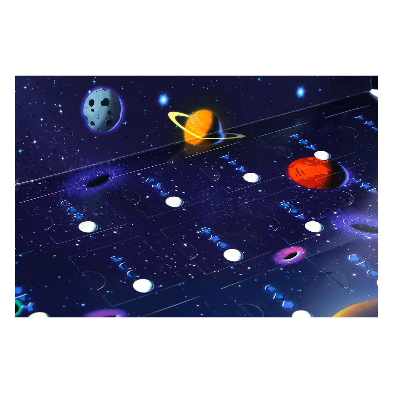 999Games 999 Games Exit Adventskalender: Das intergalaktische Rennen Brettspiel (Niederländisch, 1 Spieler, 24 Tage, ab 10 Jahren)
