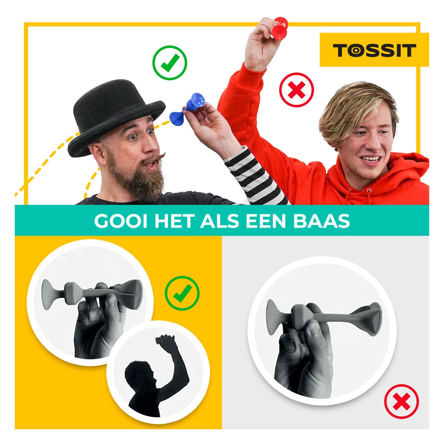 999games 999 games tossit - starter pack - blauw-geel