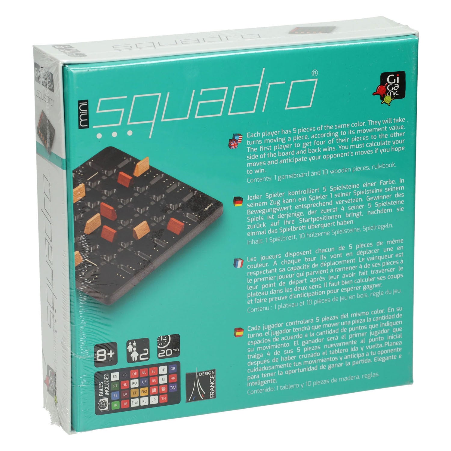 999games gigamic - squadro mini - strategiespel voor 2 spelers
