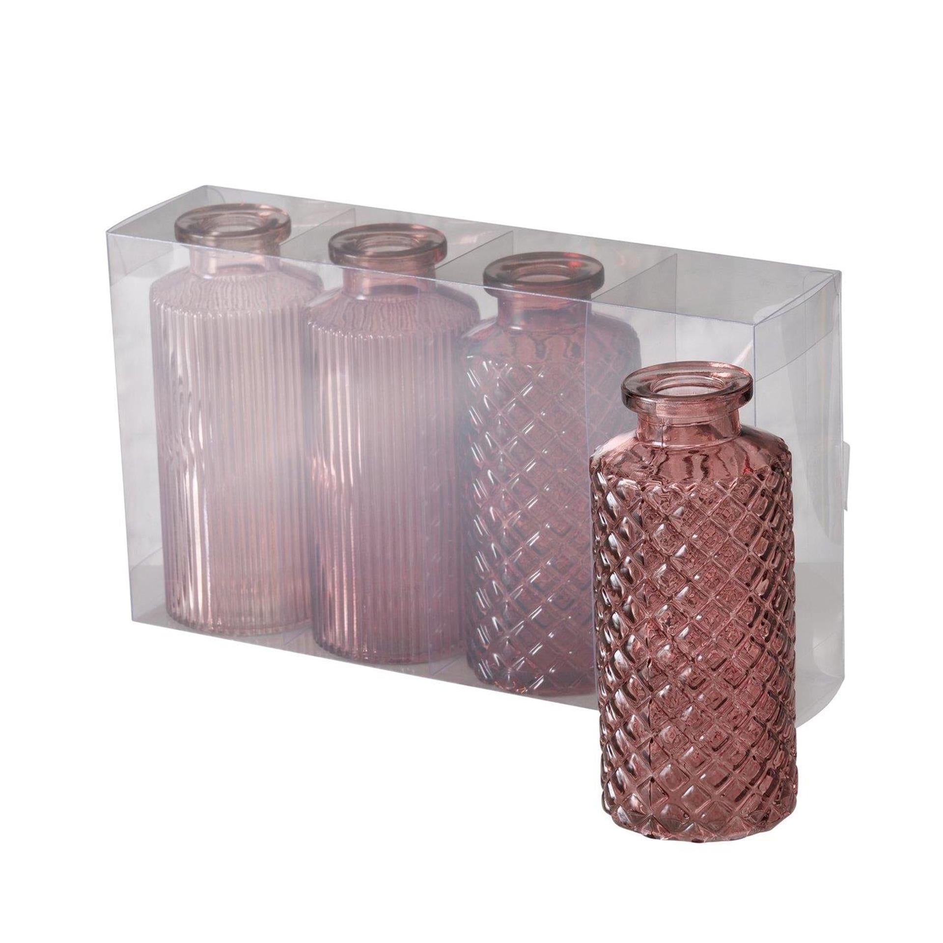Boltze home vaas roze 4-delige set ø6cm
