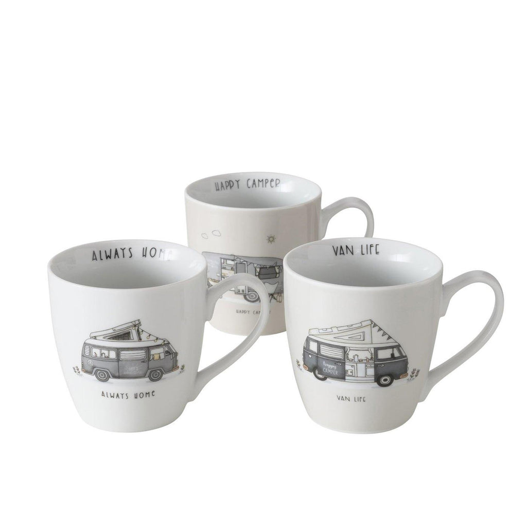 Boltze home jumbo mok vanlife camper met tekst- 480 ml wit grijs