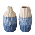 Boltze home vaas 'inma' aardewerk blauw dia12x21cm 2 assorti